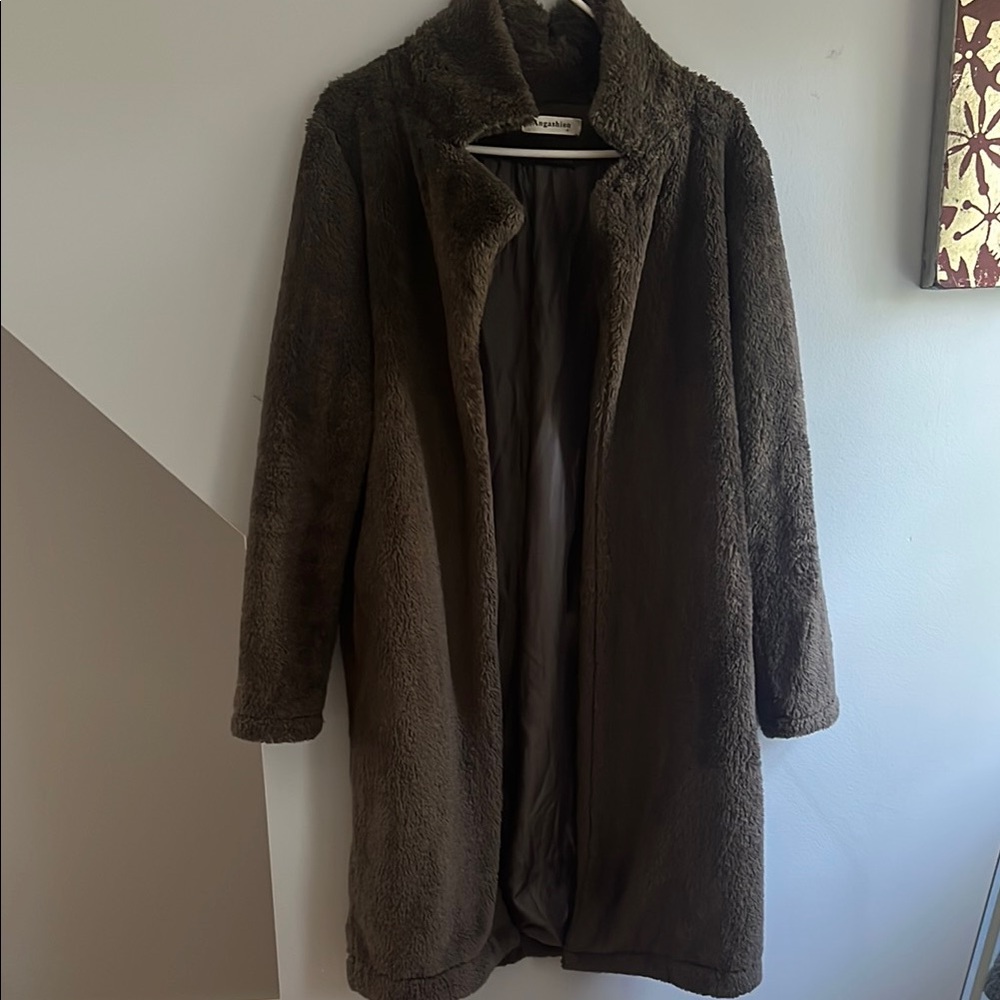 Women's Brown Faux Fur Coat